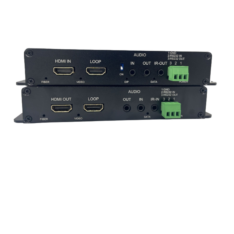 HDMI to Fiber Extender 4K@30Hz + (Add. Audio Ports)